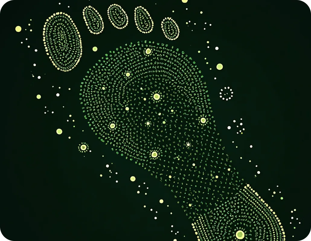 Footprint drawn from data points, ProAlign digital footprint analysis