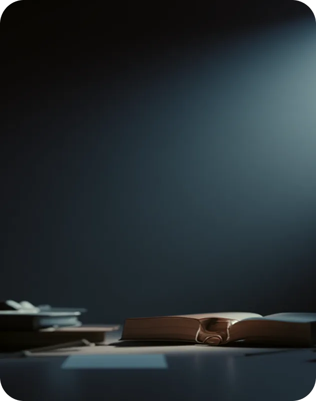 Case documents on a darkened desk, the subject of legal OSINT investigations